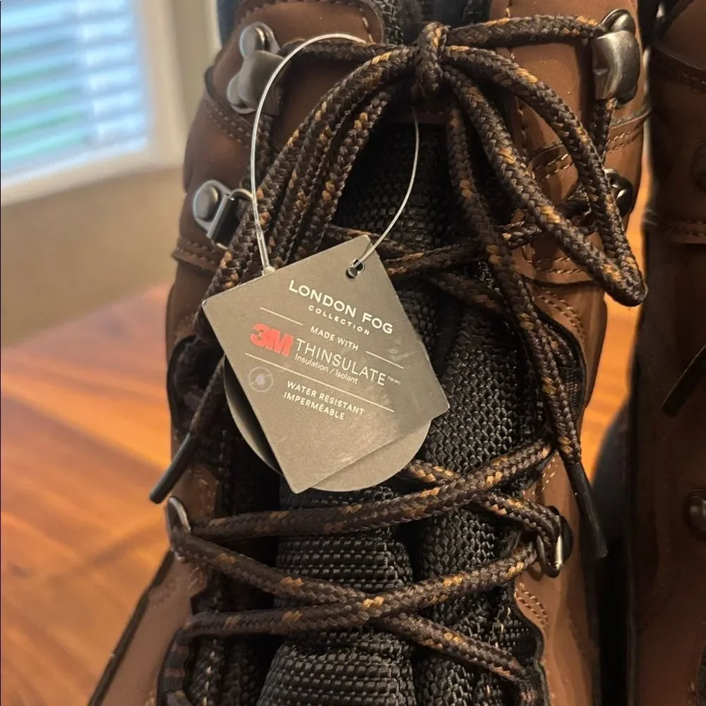 NWT New London Fog Brown Black Breckenridge Water Resistant 9” Boots Size 12